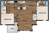 Two Bedroom 1,144 Square Feet Our 1,144 square foot two bedroom floor plan